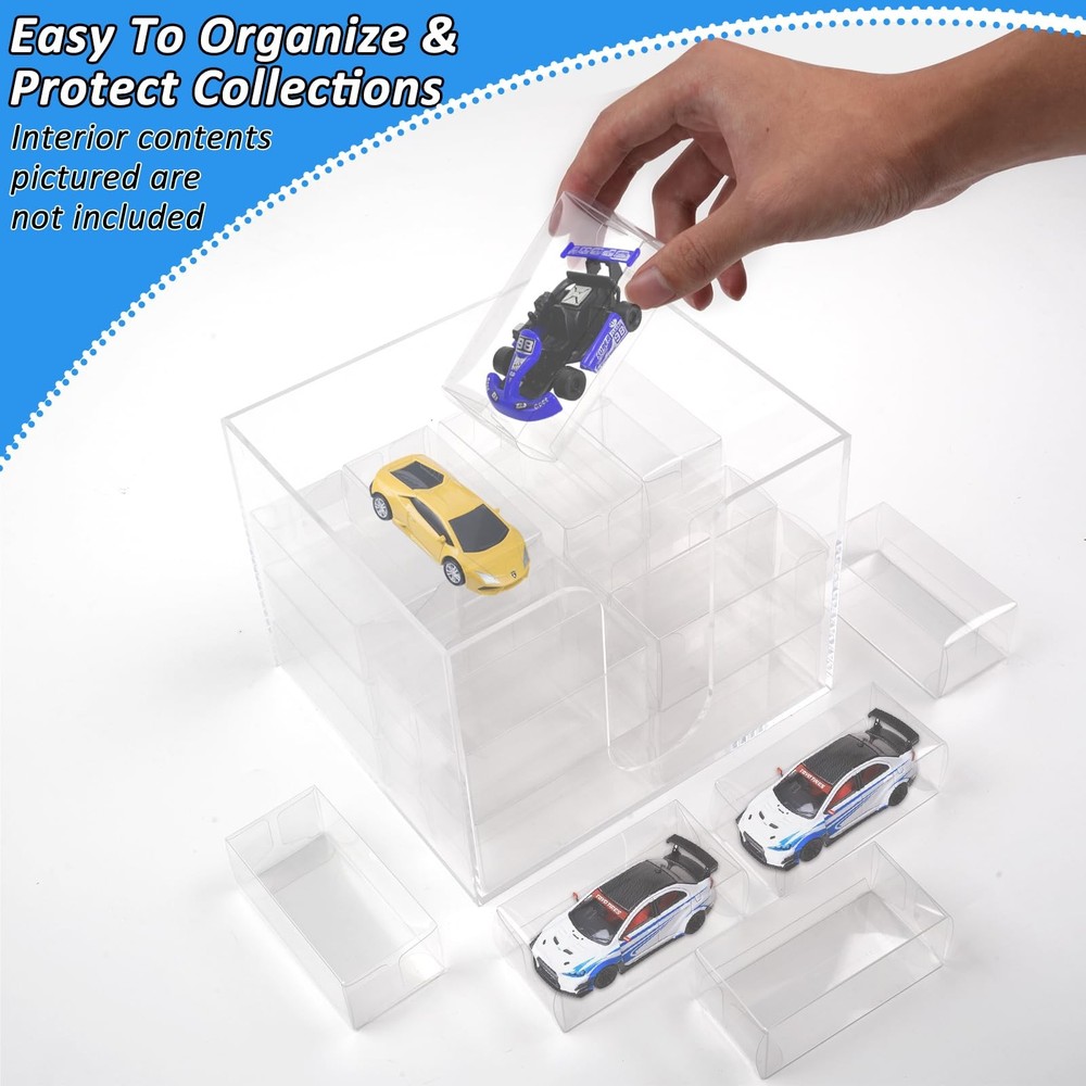 120 PCS 1/64 Display Case for Model Car,Clear Display Case,Storage Display Case,