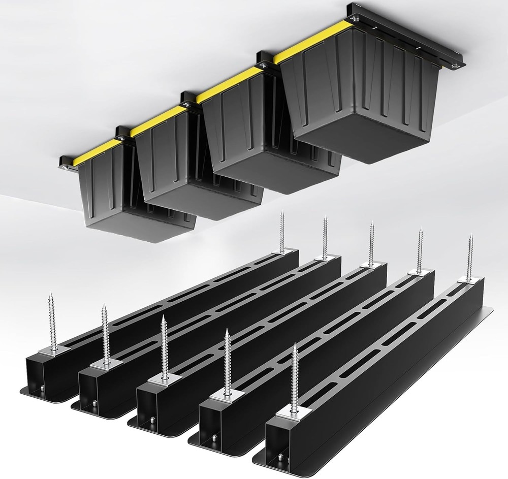 Adjustable Heavy Duty Ceiling Storage Rack - 4 Bin System, 26 Inch