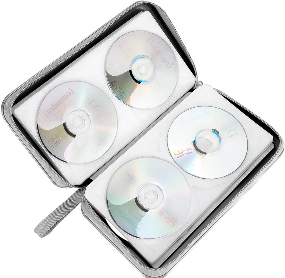 CD Case, DVD Case Holder 96 Capacity Hard Plastic CD DVD Disc Cases Storage Bind