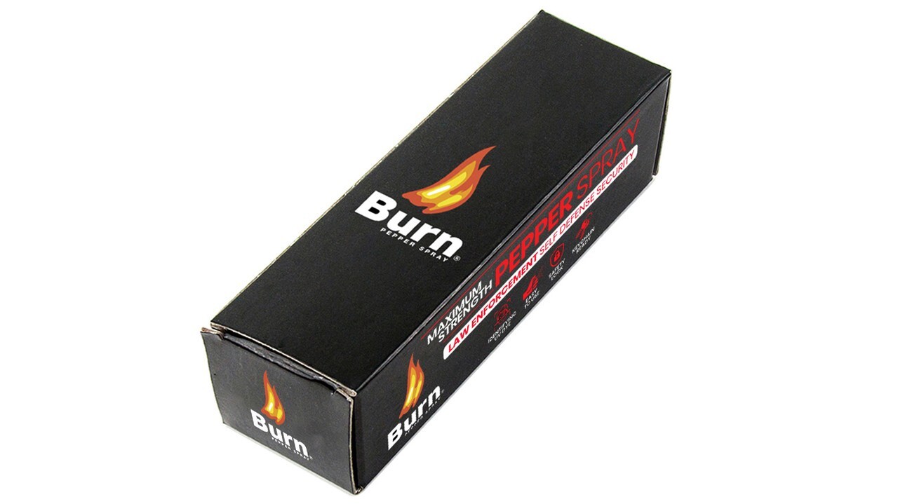 Burn Pepper Spray for Self Defense - 0.84 fl oz with Security Clip Black