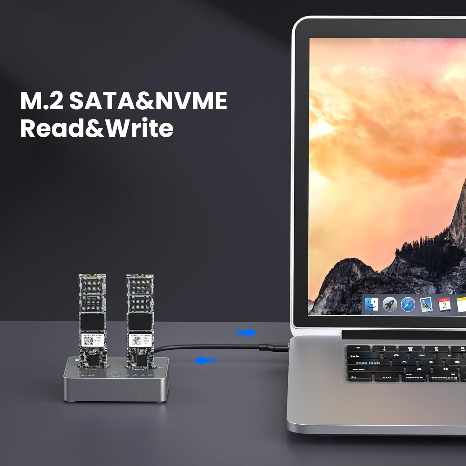 Dual-Bay Offline Clone M.2 NVME/SATA SSD Cloner M.2 NVME/SATA Duplicator for SSD