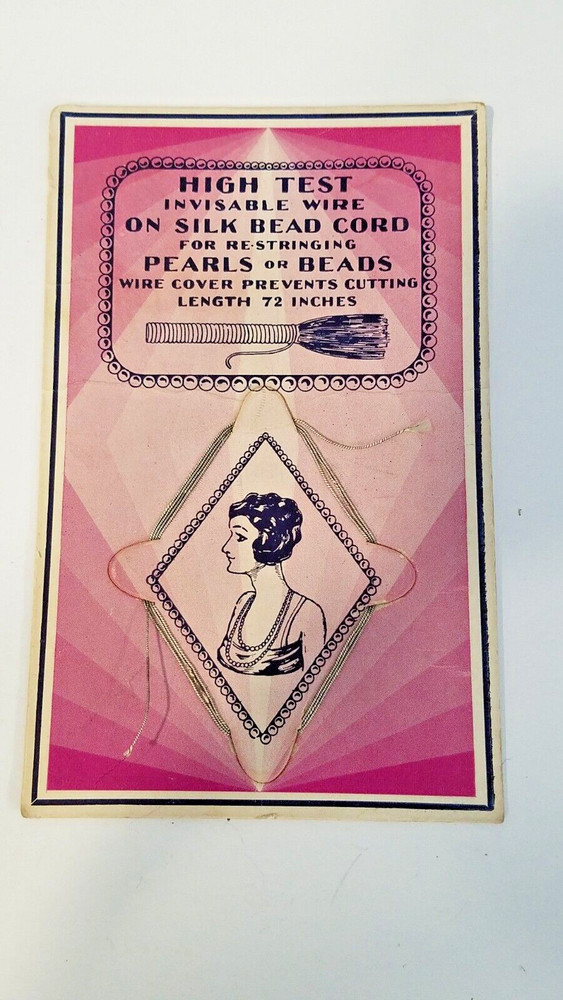 lot 4 antique BEADING SILK items Bazaar Craft &Tool, Bead Silk, High Test