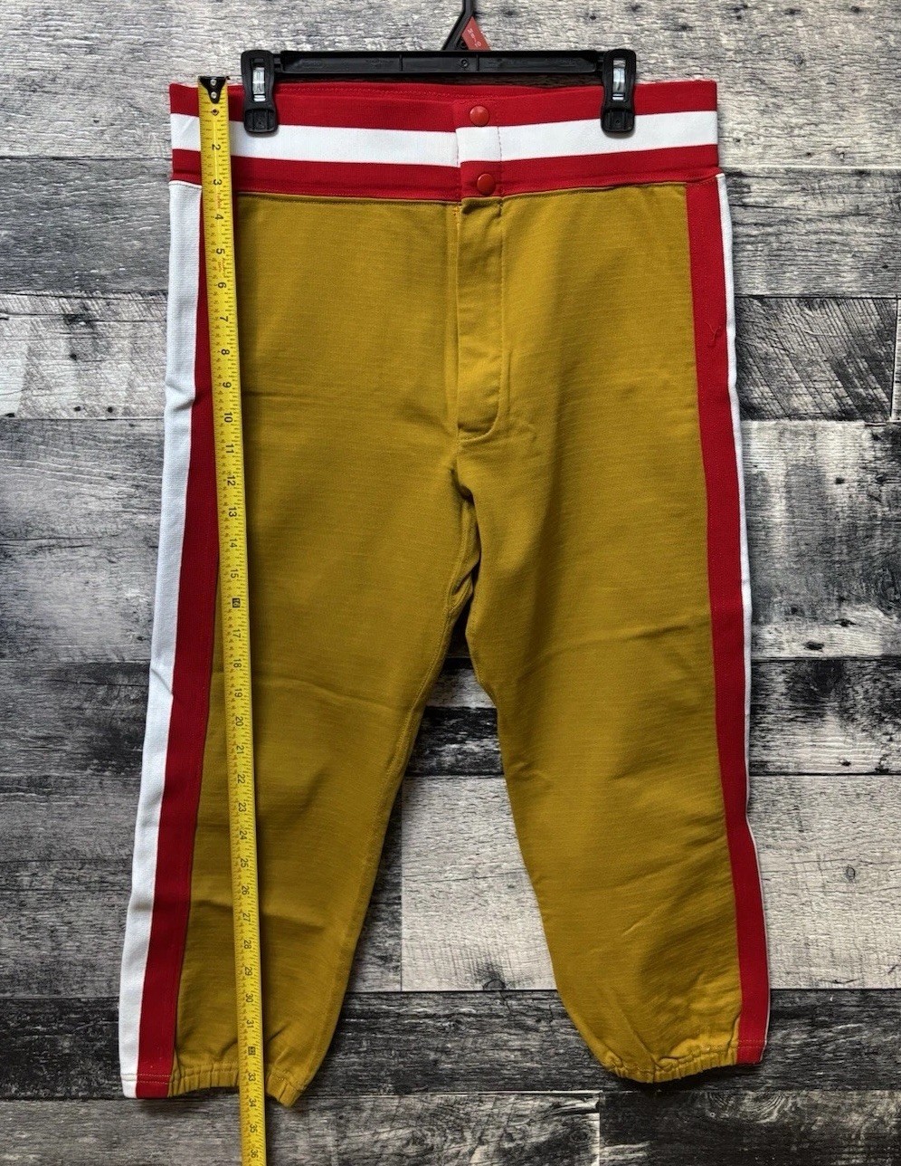 Vintage MacGregor Sand Knit Men’s Baseball Pants Large 70’s Gold Red White USA