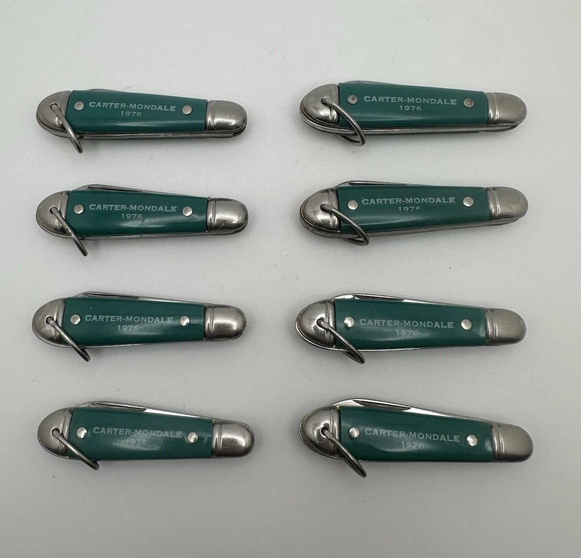 Lot Of 8 1976 Colonial 2” Pocket Knives Jimmy Carter - Mondale