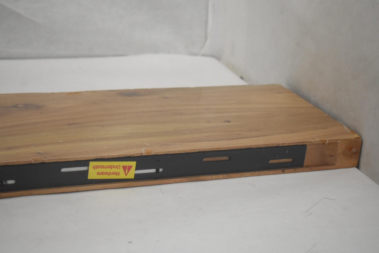 Floating Wood Shelf Hidden Hardware 24" x 8" Deep Floating Shelf Light Brown