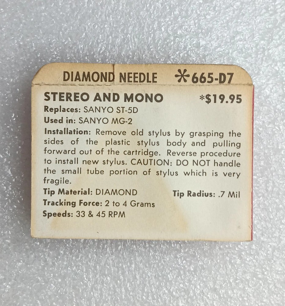 665-D7 Superb Diamond Needle Sanyo ST-5D