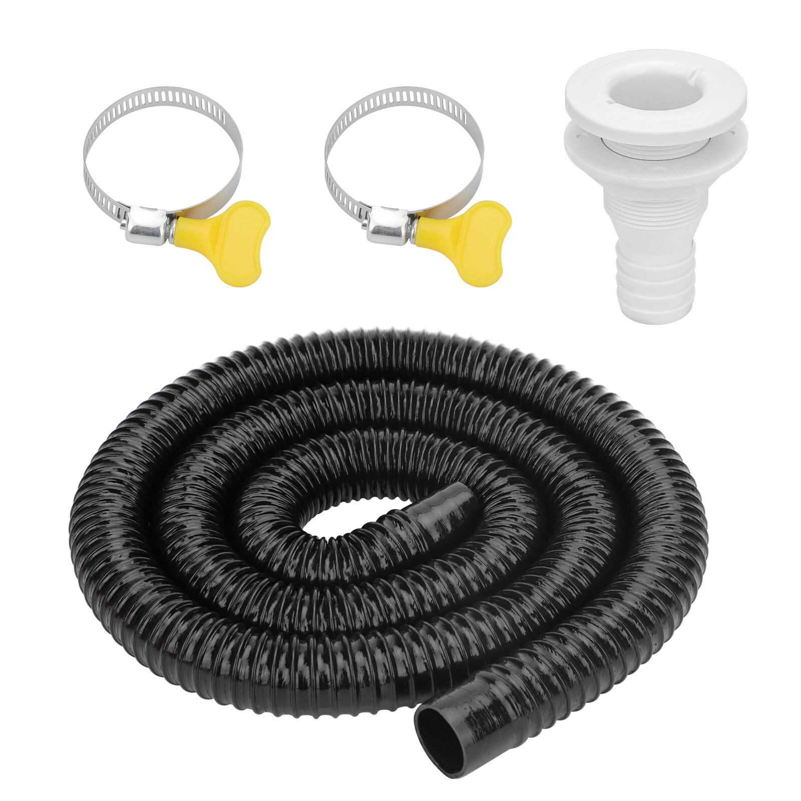 1-1/8" Dia 6ft Bilge Pump Hose with Thru-Hull Fitting Stainless Steel Clamp