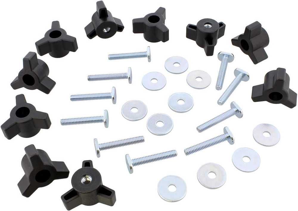 3 Star Knobs Kit - 10Pk 1/4In-20 Threaded Knob Set with Jig Knobs and Bolts for