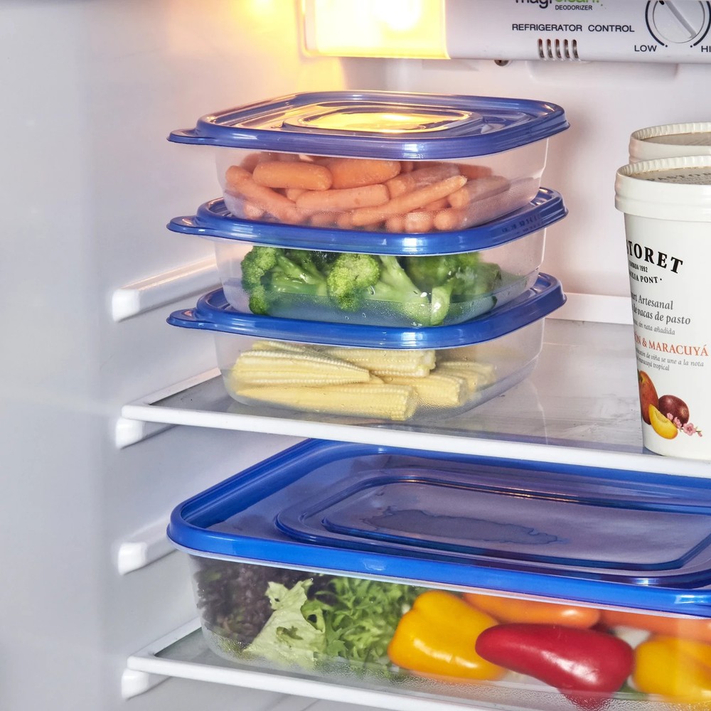 (3 pack) Mainstays 4-Pack 3.8 Cup Plastic Square Food Storage Container
