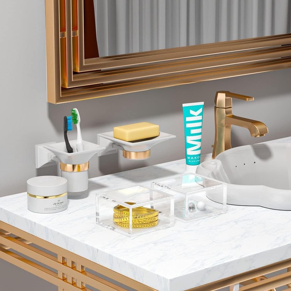 Acrylic Box with Lid, Clear Cube Display Case, Multi-Purpose Box Square Conta...