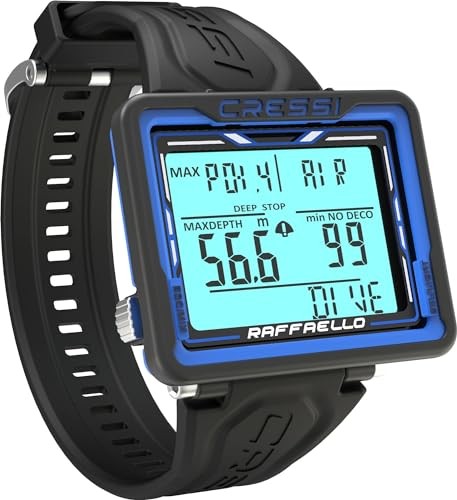 CRESSI Diving Computer for Scuba and Freestyle [RAFFAELLO] Large Rectangular Dis