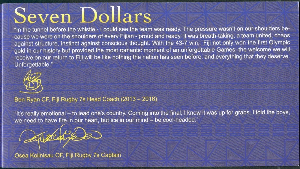 Fiji 7 Dollars 2016(2017) UNC**New (Commemorative with folder)