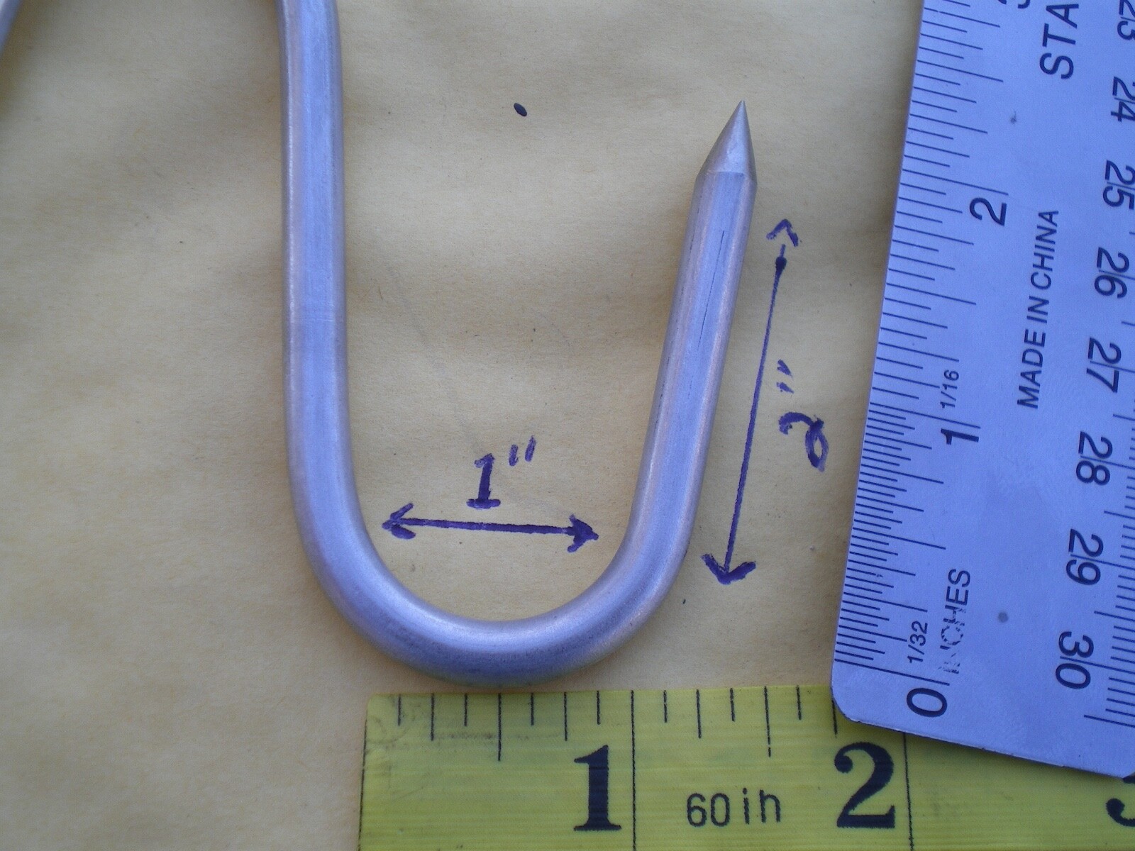 7 PCS. HEAVY DUTY STAINLESS STEEL MEAT/POULTRY S HOOKS, 6"X6MM. W/2" HOOK ENDS