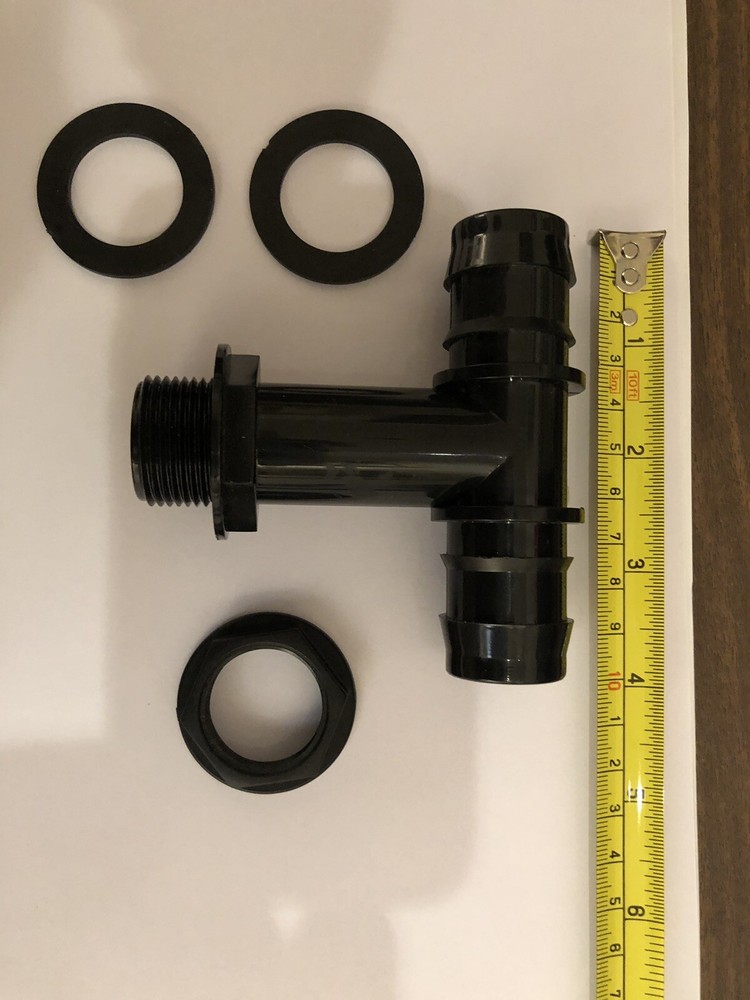 1” Barbed Threaded T Hydroponics