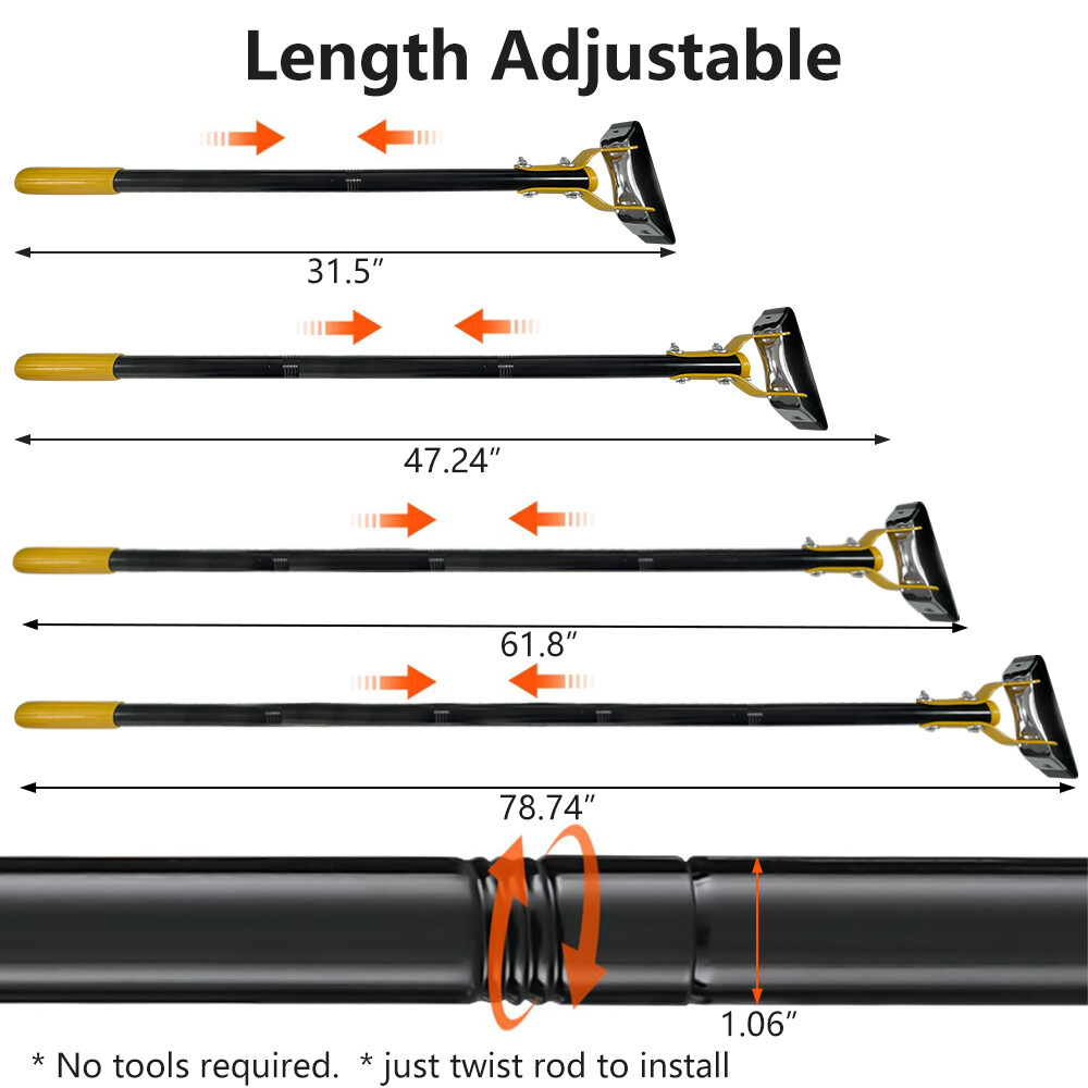 47" 59" 79" Adjustable Hoe Garden Tool Weeding Loop Stirrup Hoe Long Handle