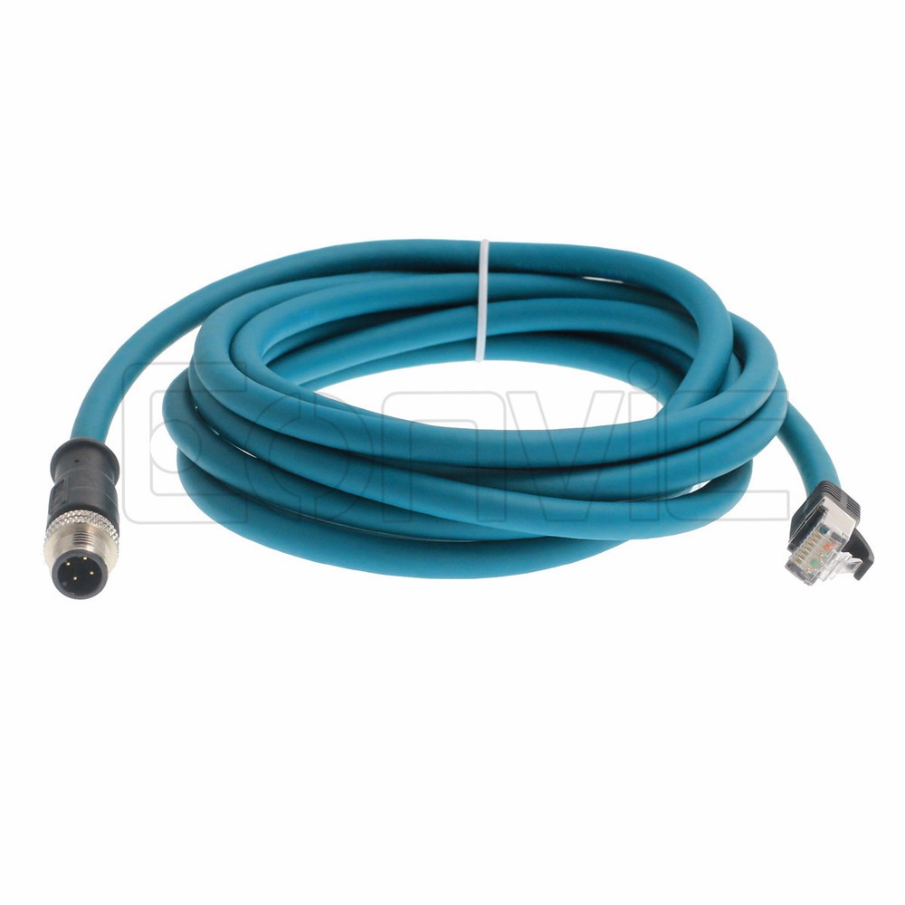 Industrial Machine M12 4 Pin D-Code RJ45 Ethernet Computer Control Power Cable