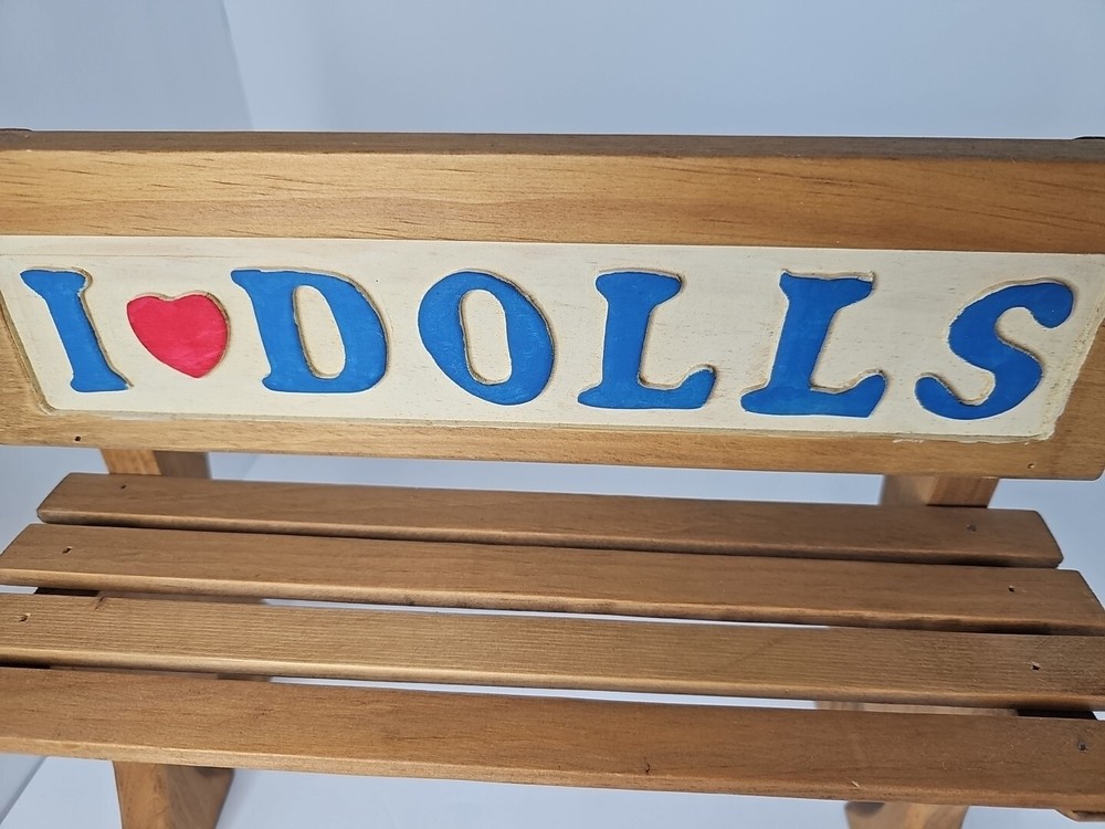 Handcrafted "I HEART DOLLS" Decorative Bench