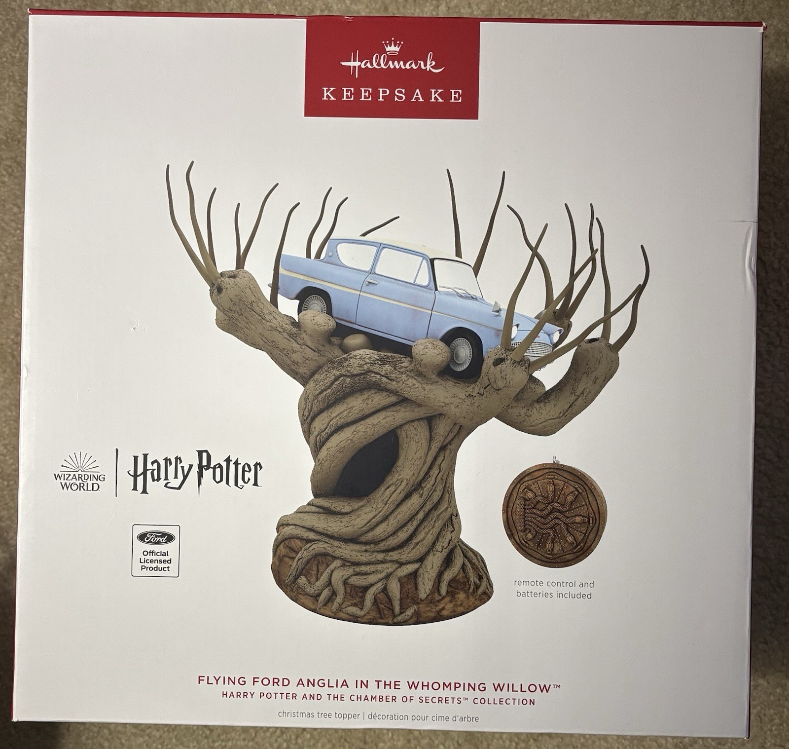 NEW Hallmark Harry Potter Flying Ford Anglia in the Whomping Willow 2024 NIB Top