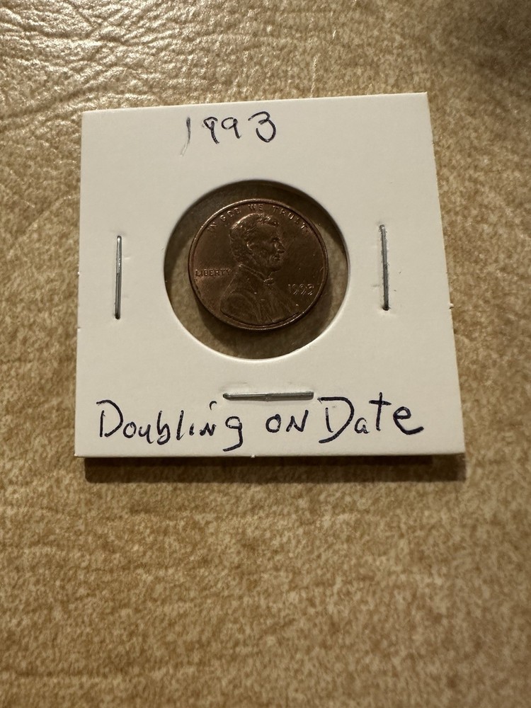 1993 Lincoln Cent . Doubling on date.