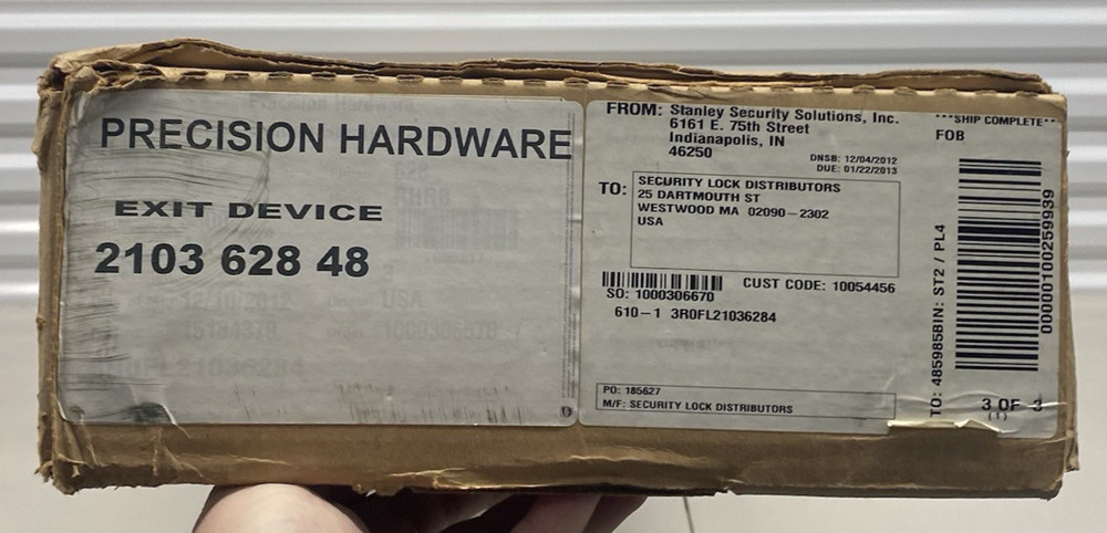 Stanley Precision Hardware 2103 628 48 Exit Device EXIT BAR ONLY BRAND NEW