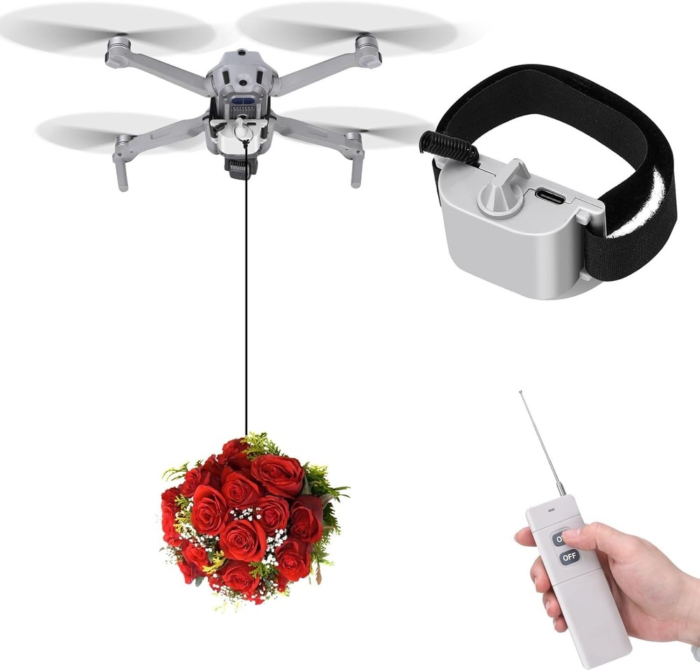 Universal payload delivery system for drone Release Device, Payload gray