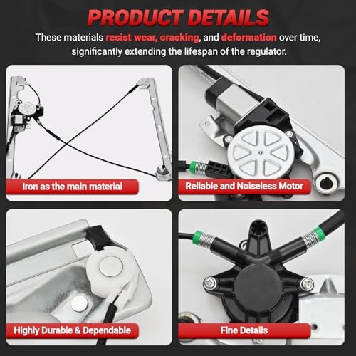 Front Driver Side Power Window Regulator with Motor Compatible with 741-644