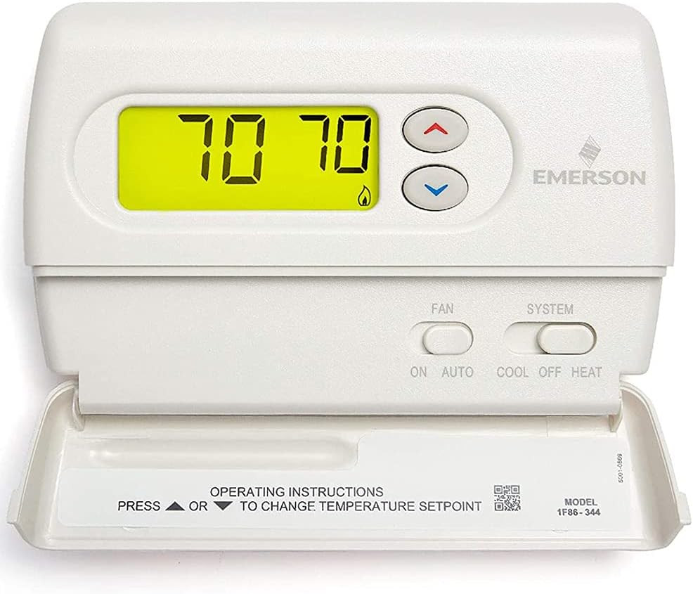 Emerson 1F86-344 Non-Programmable Thermostat for Single-Stage Systems
