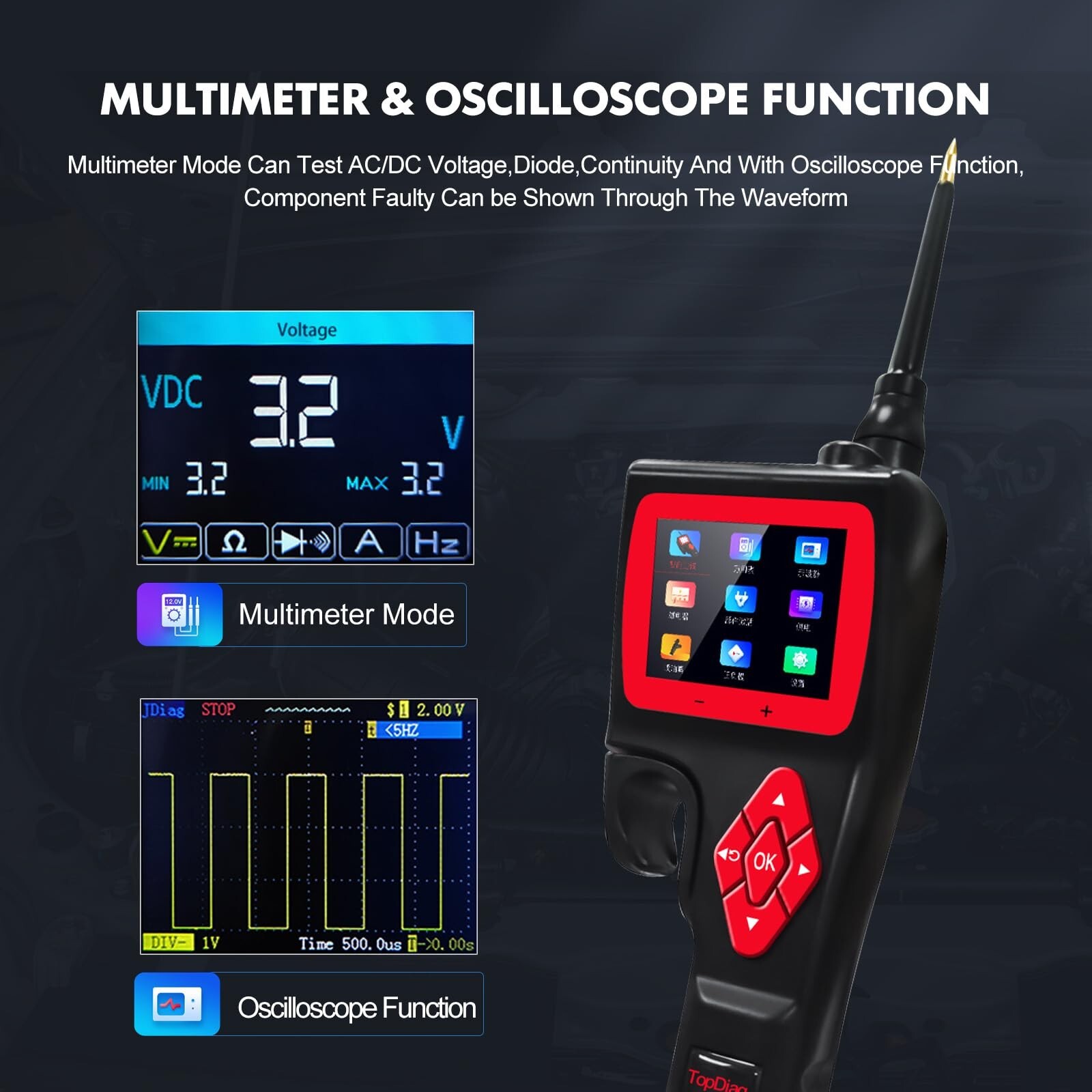 Automotive Circuit Tester Power Circuit Probe Kit Injector Car Diagnostic Tool