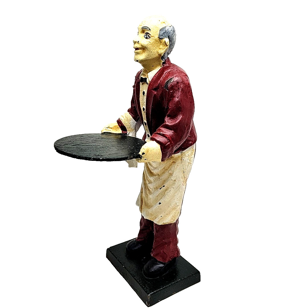 Connoisseur Statue - Old Man Butler Statue Server Cast Iron 12"- Butler Statue