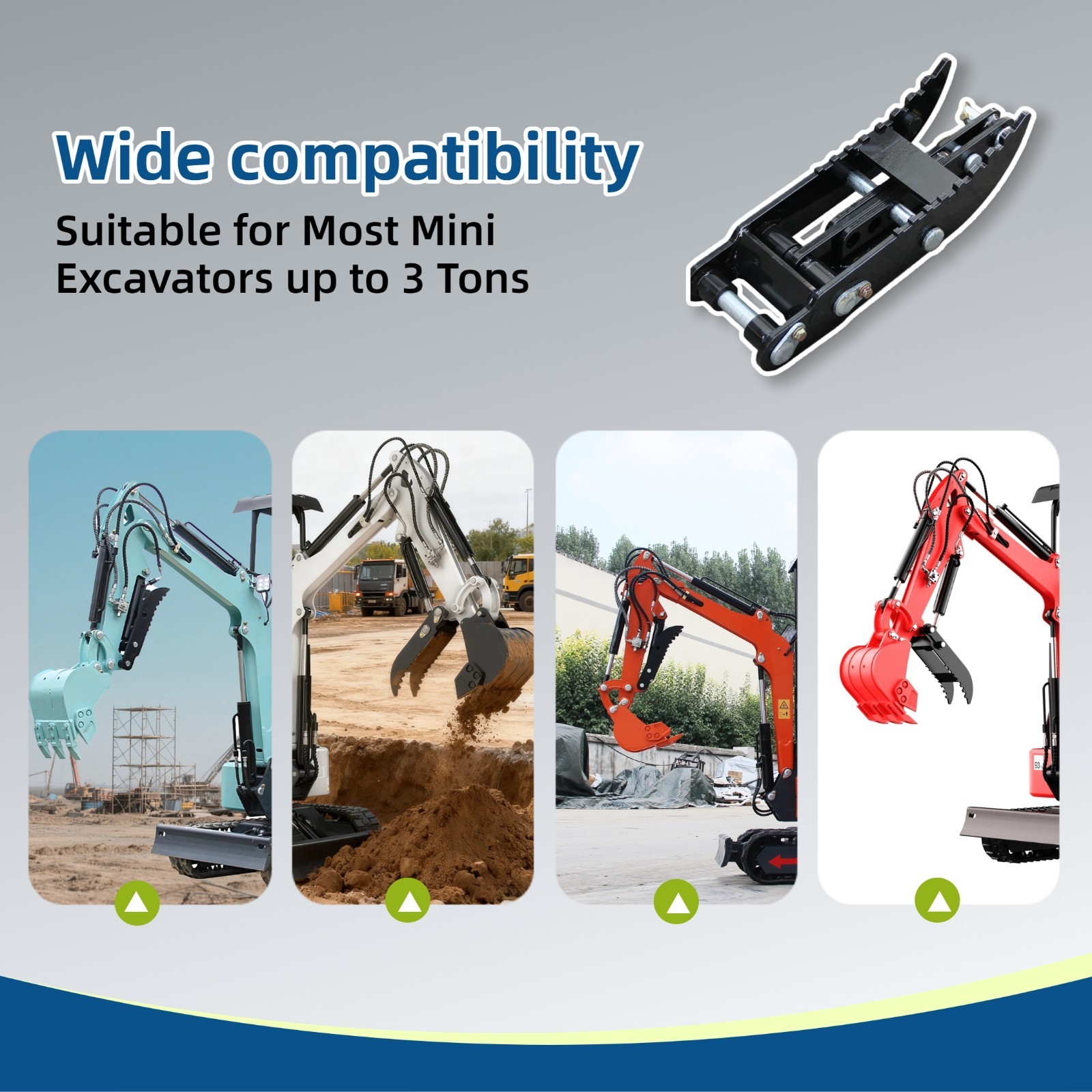 Hydraulic Thumb Clip Attachment for 1–1.5T Mini Excavators Small Digger Clamp