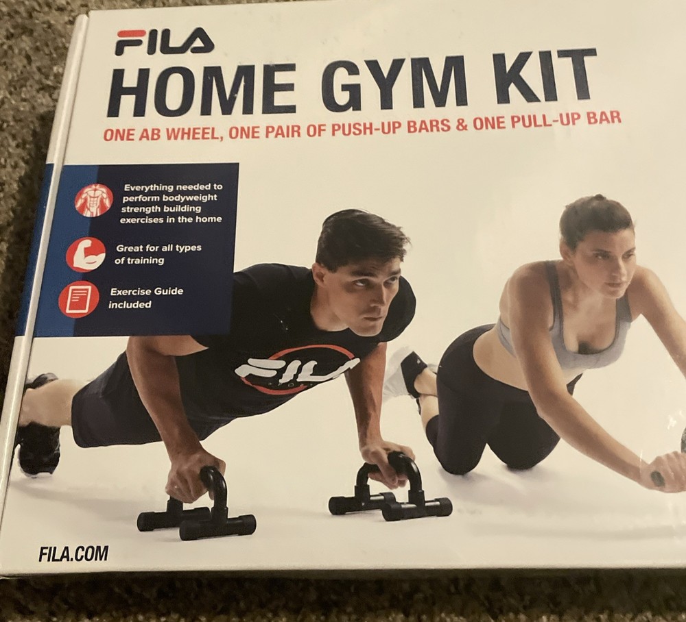 Fila Home Gym Kit Workout Pull-up Pull Up Bar Pullup Ab Wheel Push Up Handles