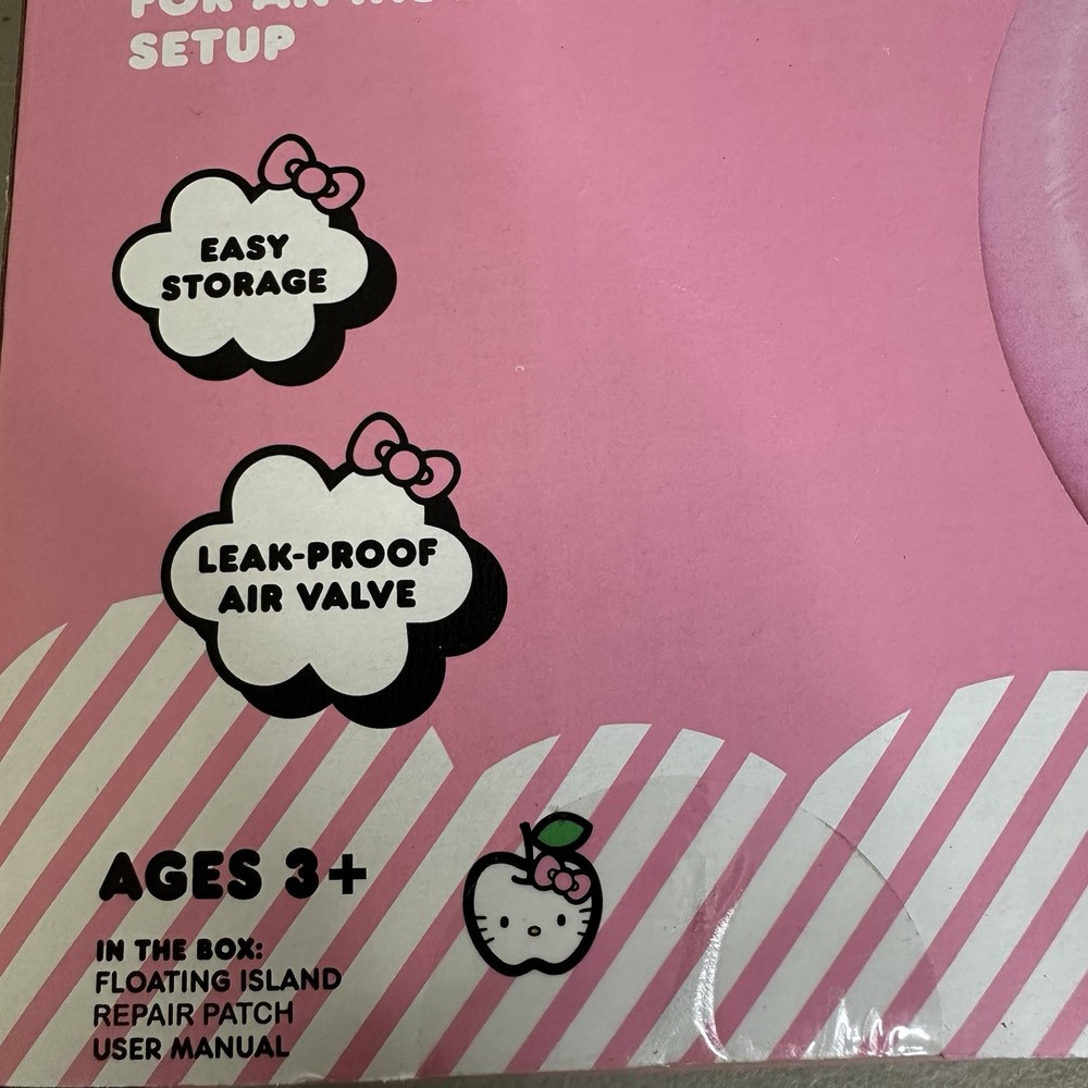 Hello Kitty Inflatable Floating Island Swimming Pool Float New