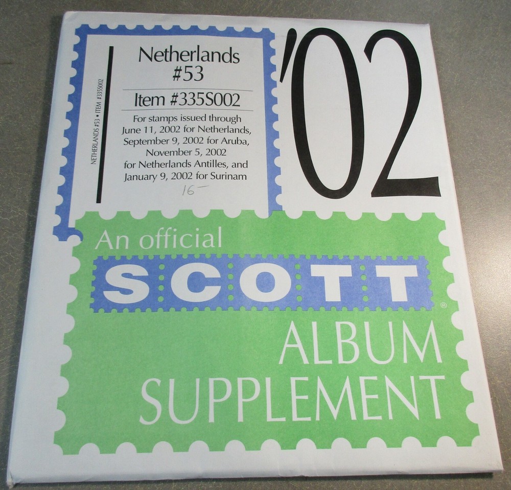 "SCOTT" NETHERLANDS #53 2002 ALBUM SUPPLEMENT W/FREE SHIPPING!!