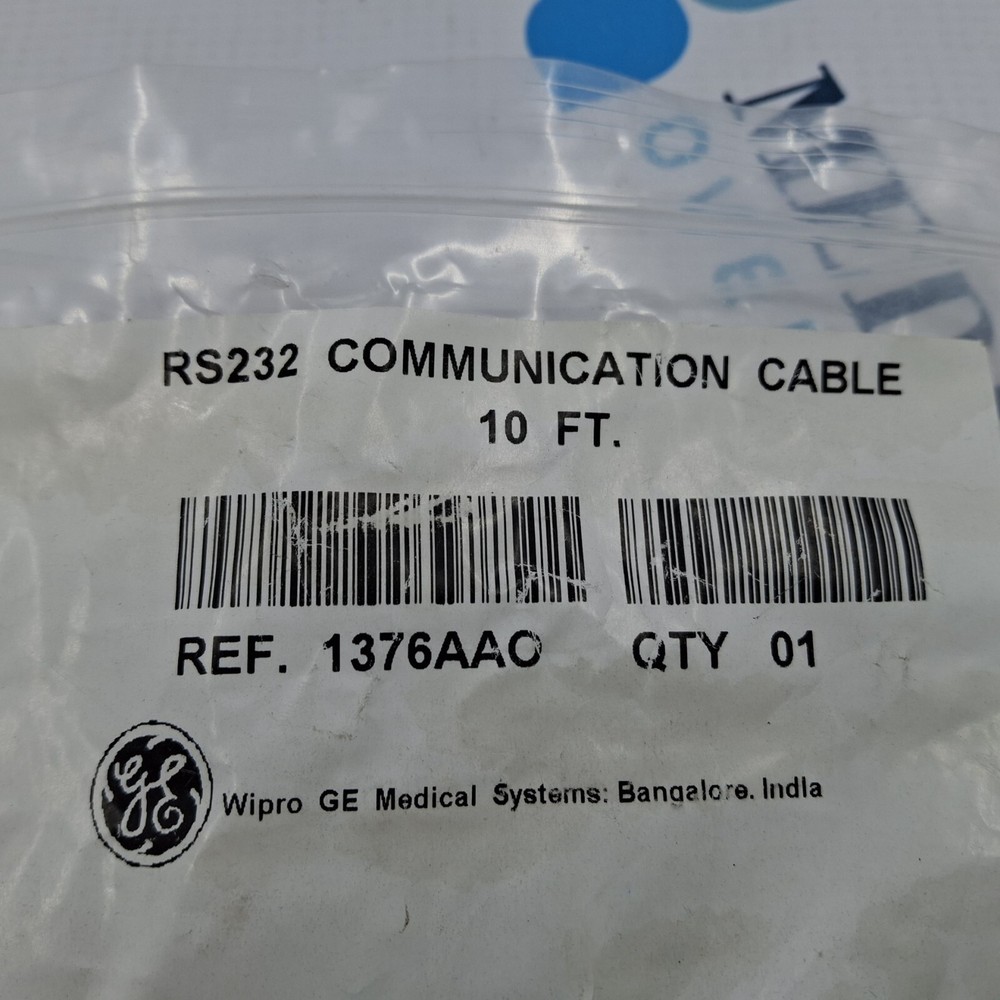 GE Communication Cable 10ft RS232 Ref 1376AAO