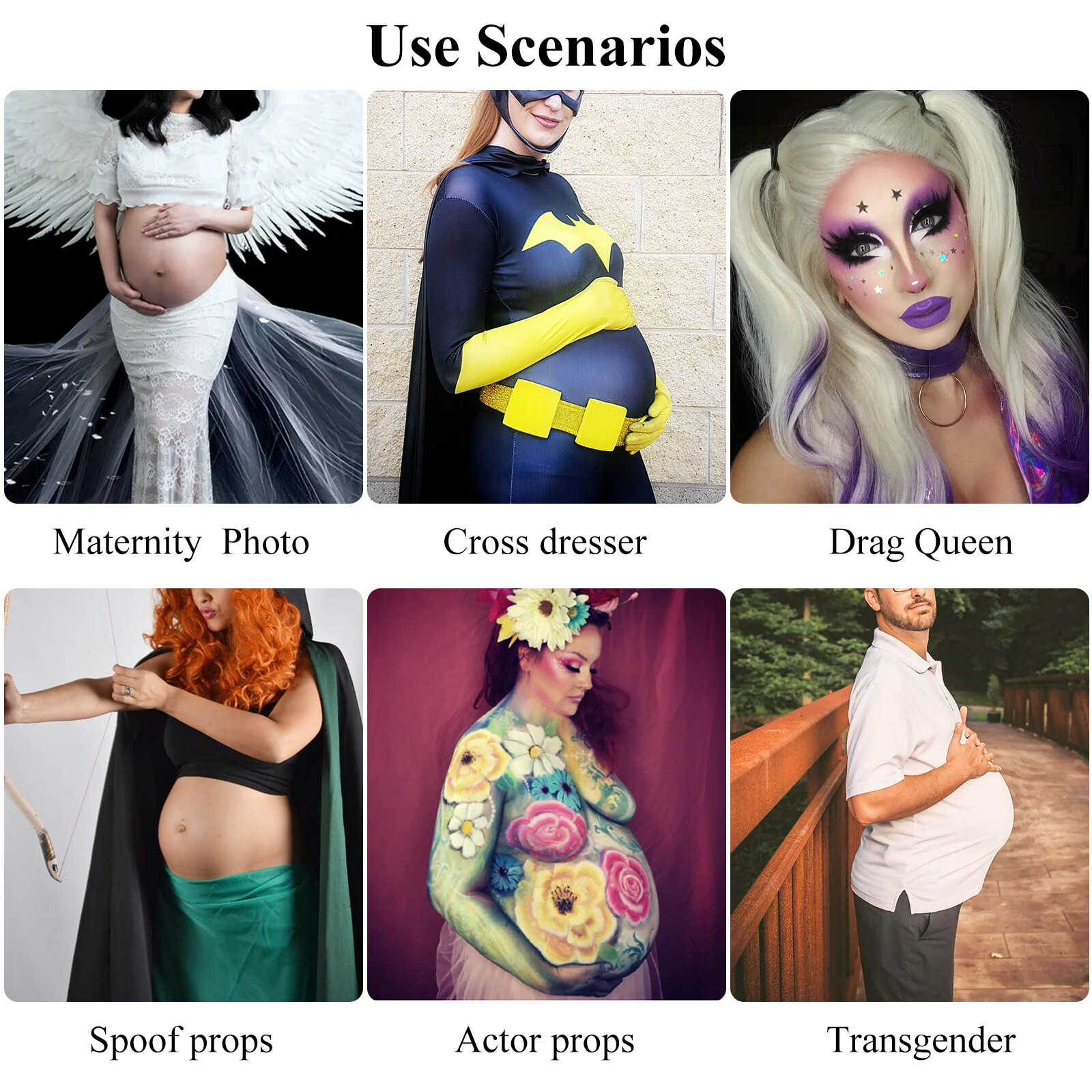 6 Months Silicone Fake Pregnant Belly Bump Artificial Bellies Tummy Prosthetics