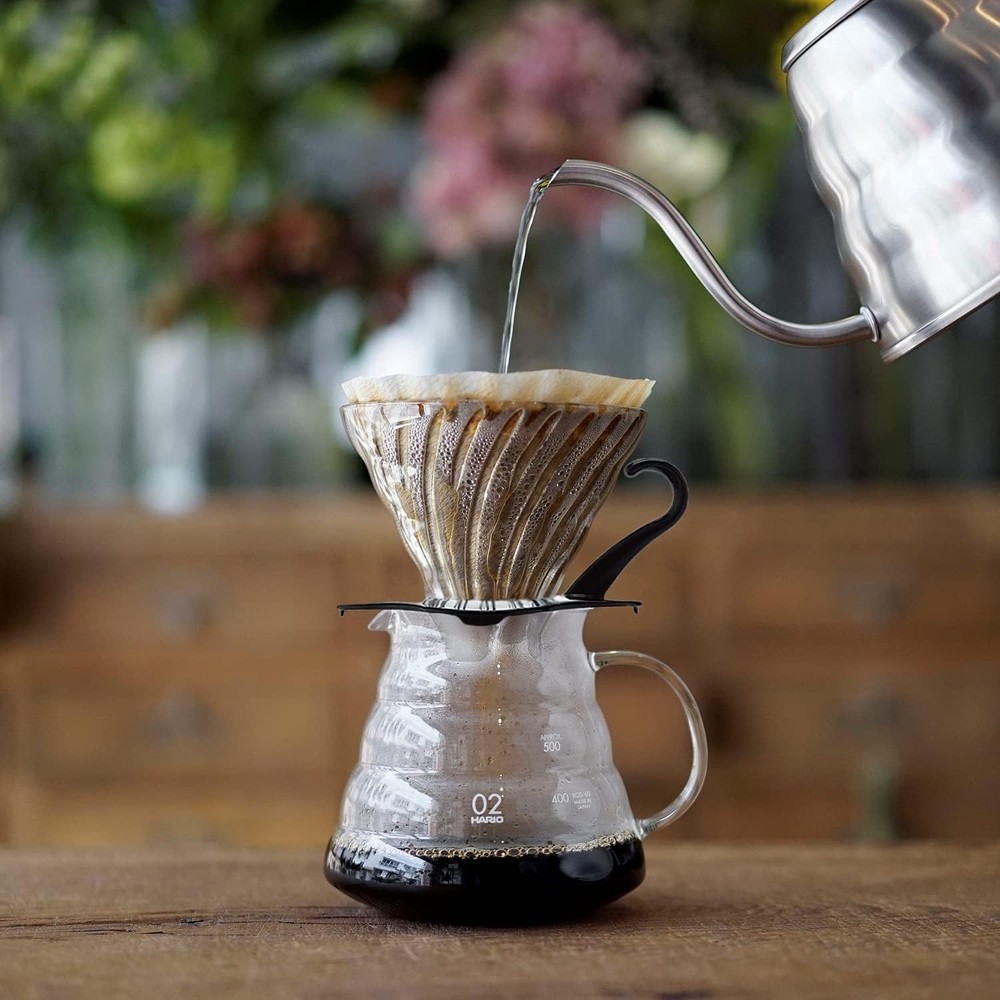 Glass coffee filter, model 02, black