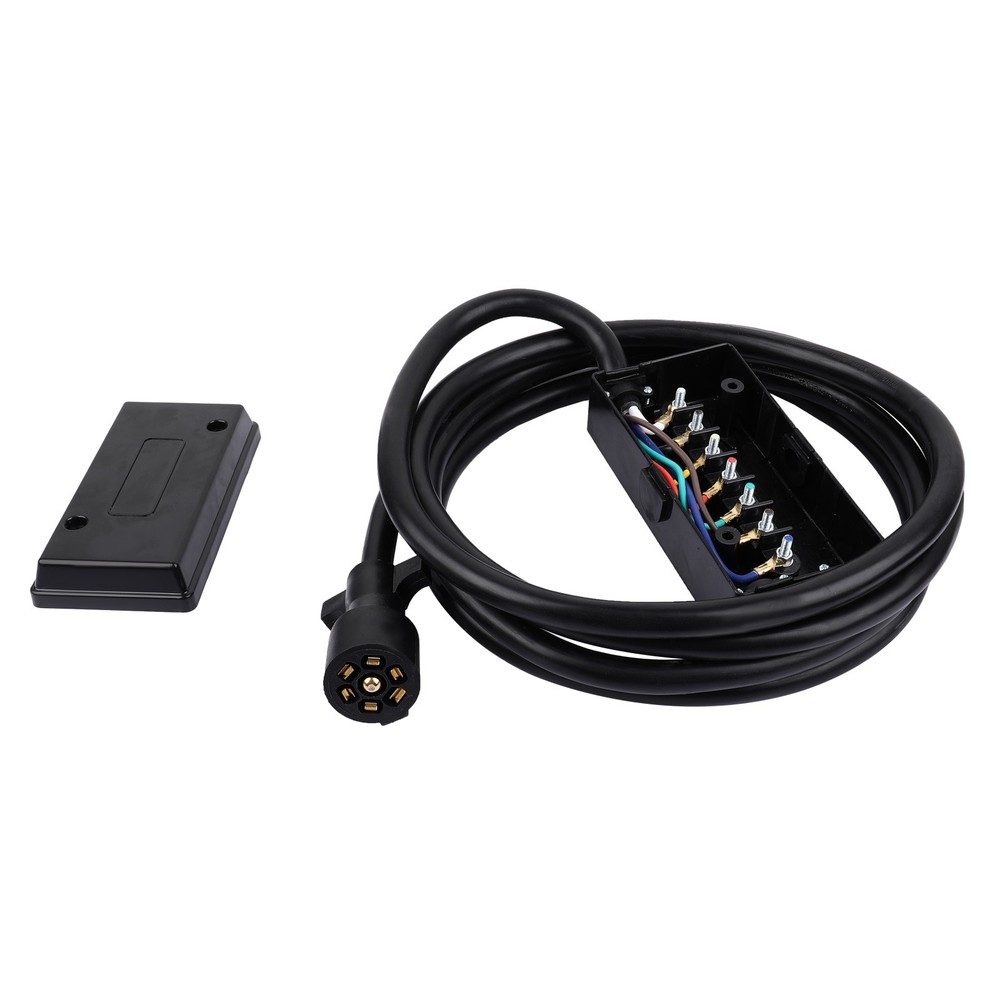 12ft 7 Way Plug Inline Pre-Wired Trailer RV Junction Box Cord Cable