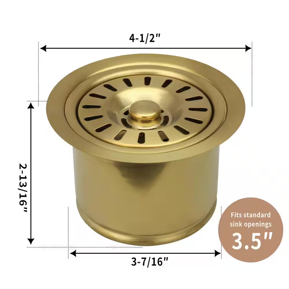 Brushed Gold Garbage Disposal Stopper Kitchen Sink Drain
