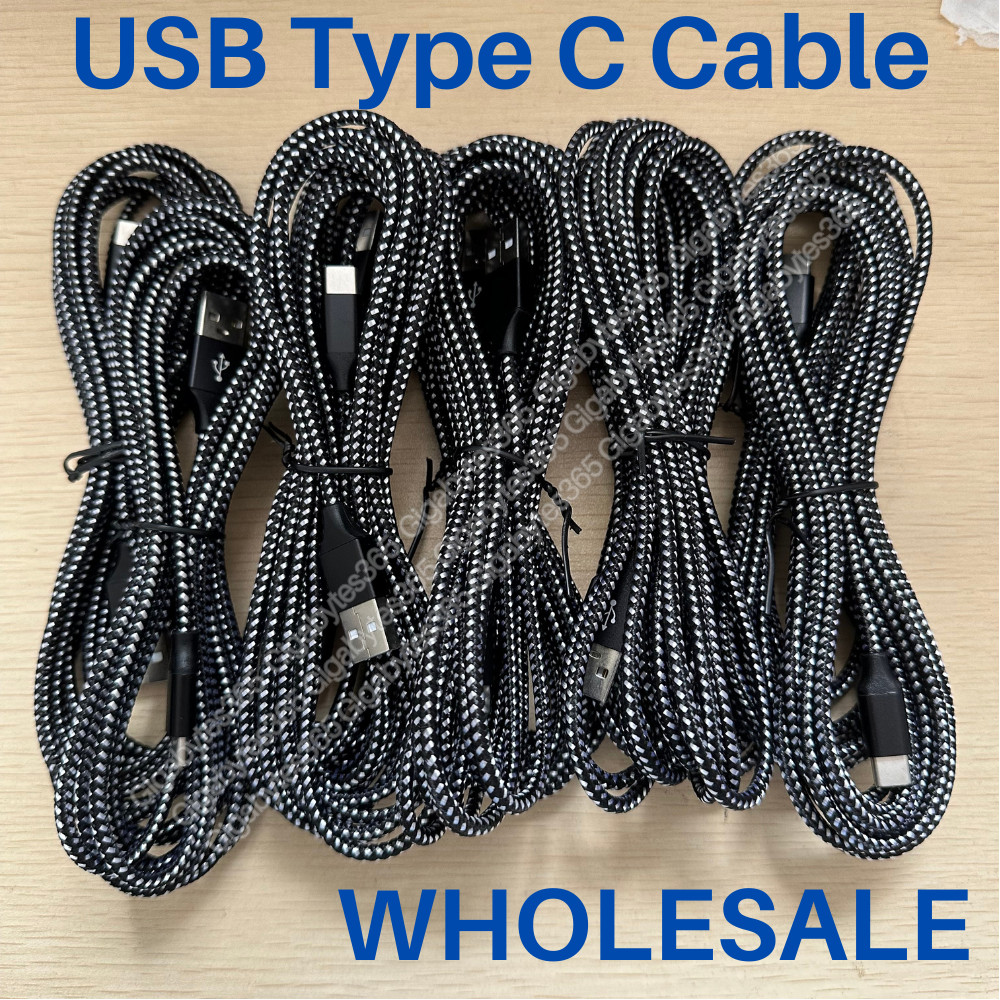 1-10 Pack Braided USB Type-C Fast Charging Data SYNC Charger Cable Cord 10FT Lot