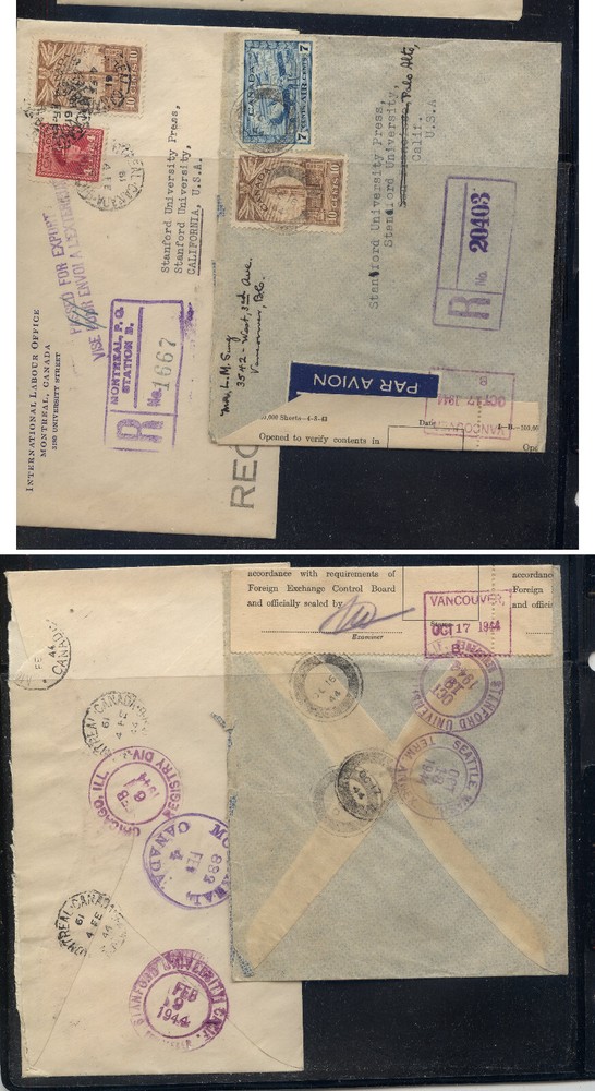 Canada  2   registered  covers