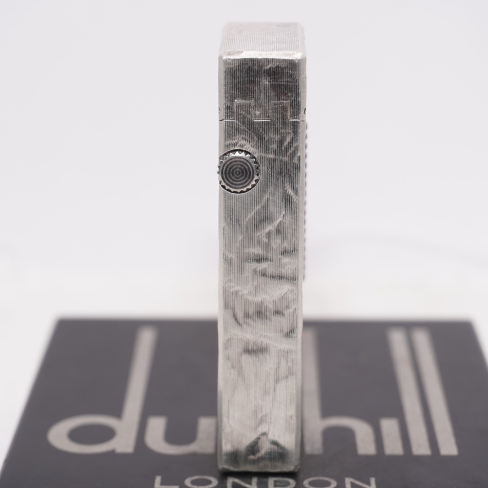 Dunhill Lighter Silver plate Silk Moire Pattern_Ultrasonically cleaned