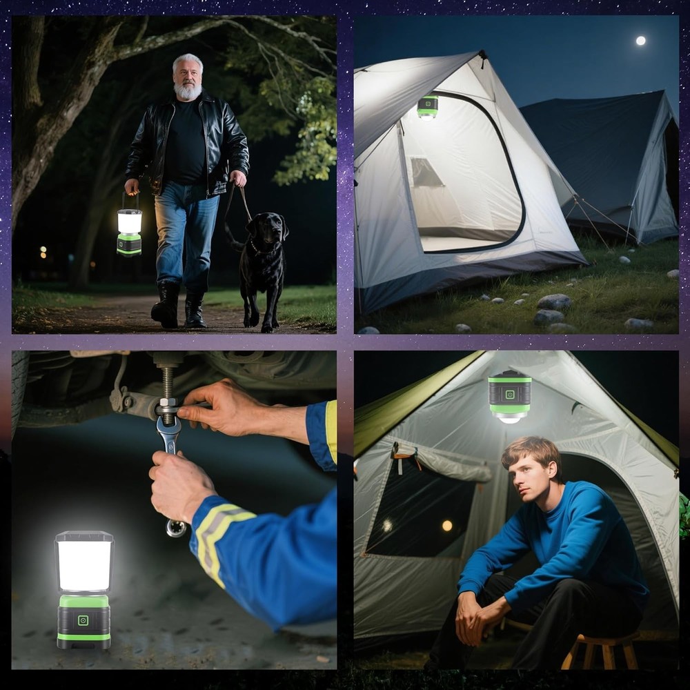 Lichamp LED Camping Lantern, Battery Powered Lights Green