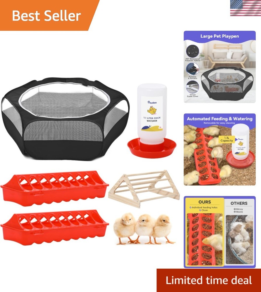 Durable 5-in-1 Chicken Brooder Box: Waterproof and Breathable, Modern Design