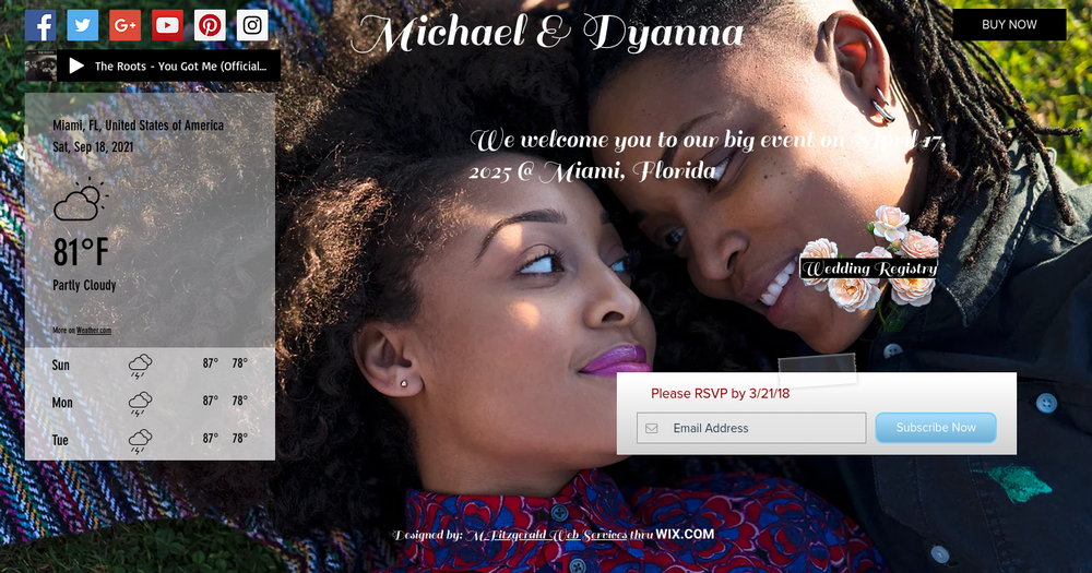 Customized One Page Wix.com Website