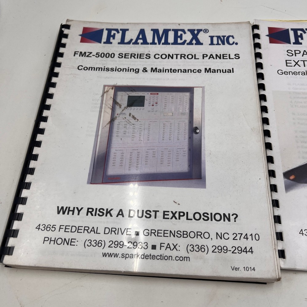 2 MANUALS FLAMEX FMZ5000 FIRE DETECTION CONTROL PANEL * MANUALS ONLY *