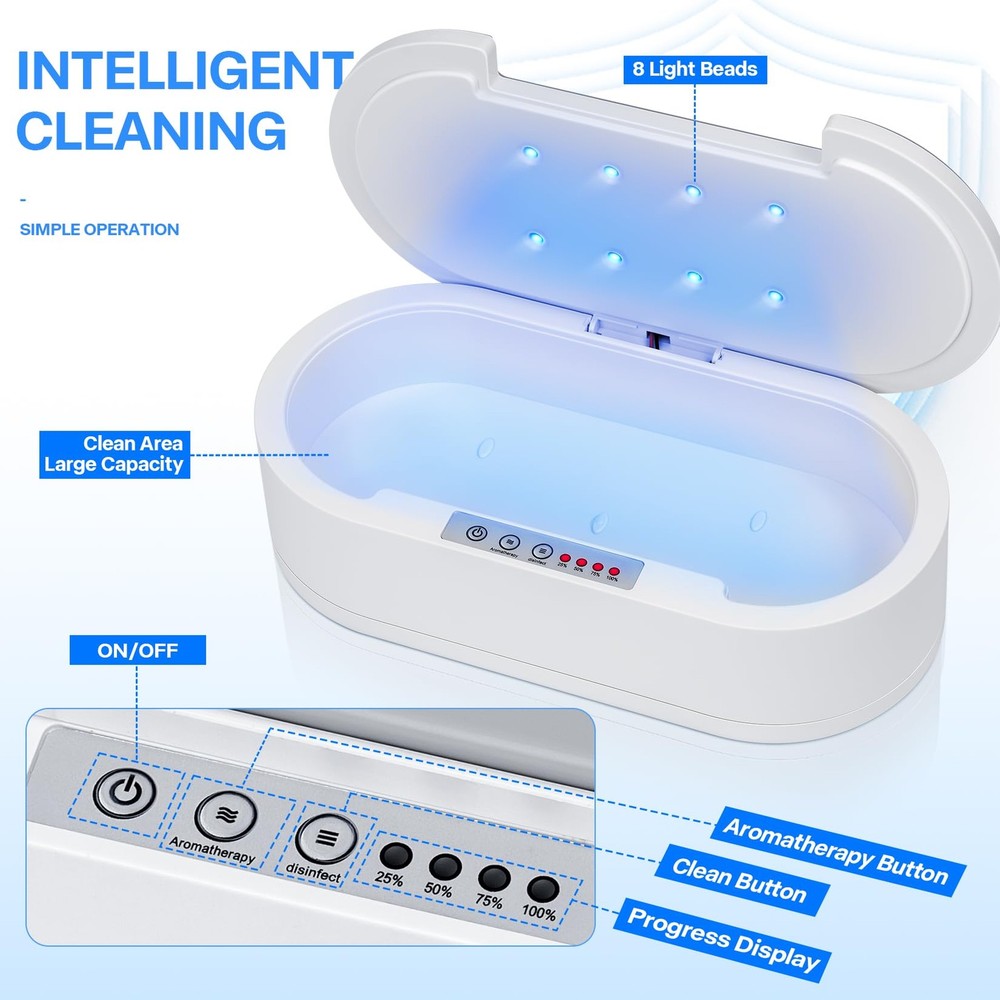 Nail Tools Sterilizer,Multi-function Blue Light Aromatherapy Cleaning Sterili...
