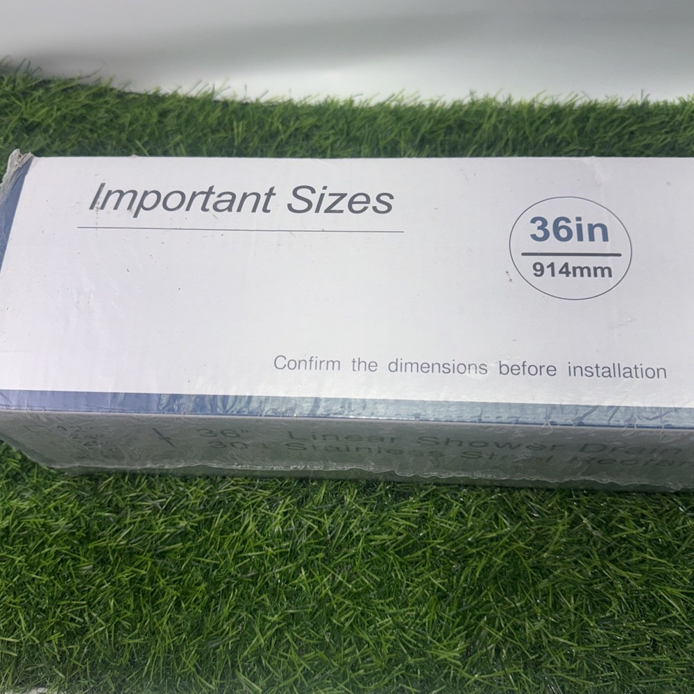 Neodrain 36" Rectangular Linear Shower Drain w/Brick Pattern Brushed Stainless