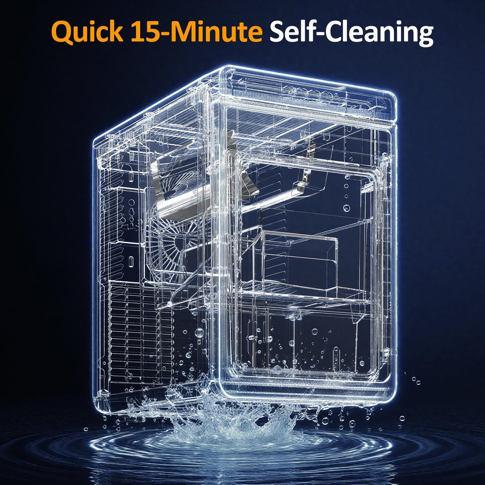 Clear Ice Maker, Countertop Ice Machine with 1.6" Square Ice Cubes, Compact E...