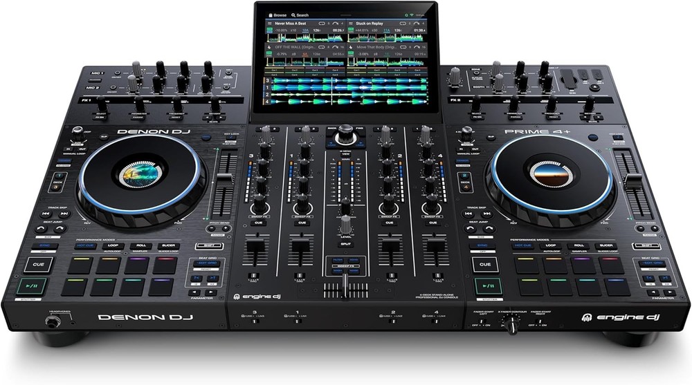 4-Deck Prime 4+ DJ Controller with Wi-Fi Streaming & Dynamic Drop Sampler Mixer
