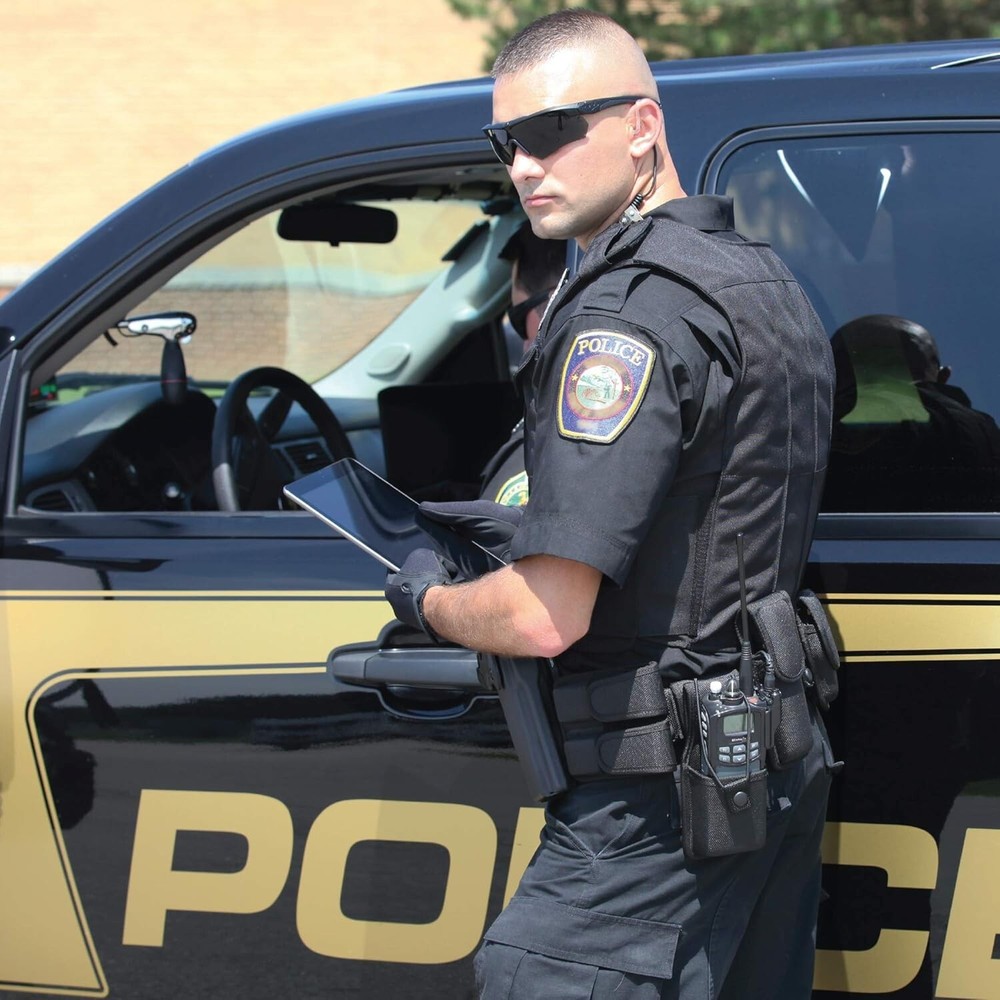 Open Top Cuff Case Black Fits Standard Handcuffs Durable Outer Pull Through